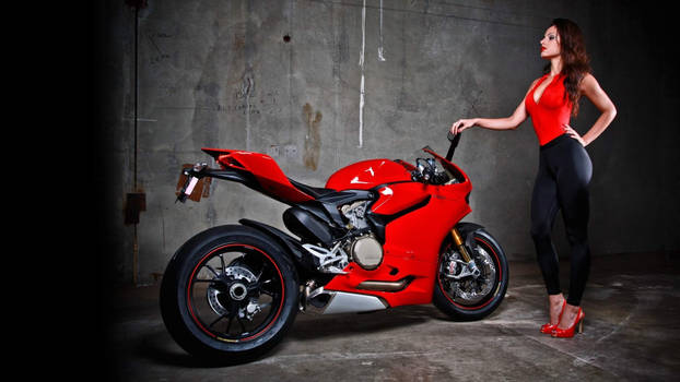 Ducati Motorbikes With Hot Model Girl by ROGUE-RATTLESNAKE