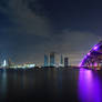 Miami City and Bridge at Night