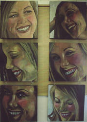 6 laughing portraits