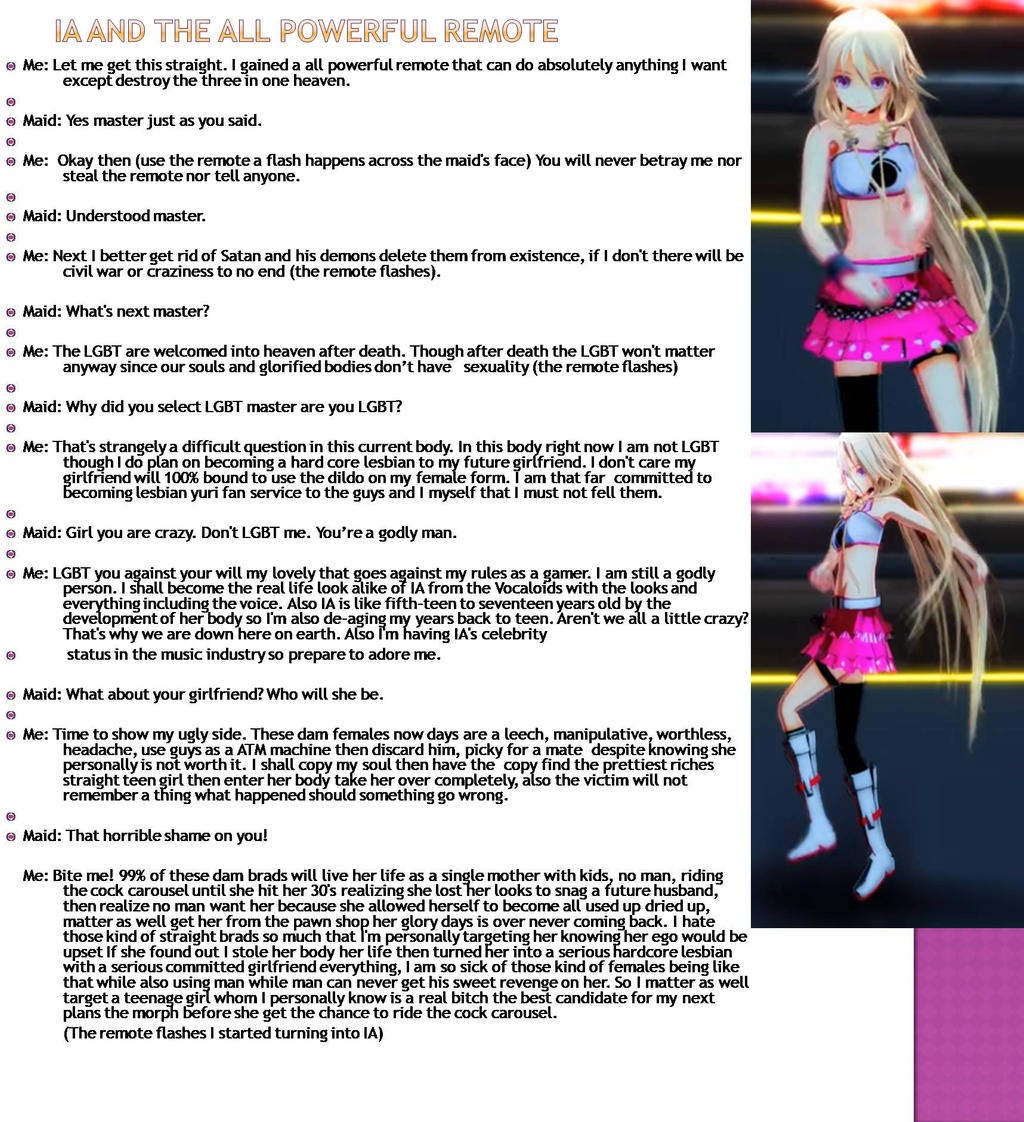 Deviantart Tg Remote Control TG Caption : IA and the all powerful remote by AaronRWilson1 on DeviantArt