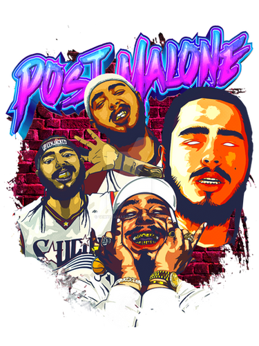 Post Malone T-shirt Artwork PNG High Resolution