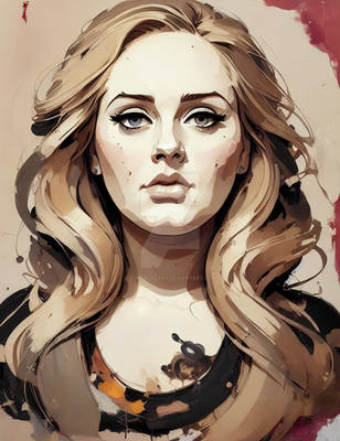 Adele Portrait Vector Art