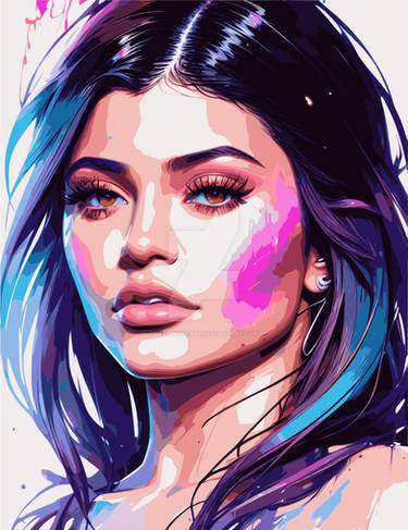 Kylie Jenner Portrait Vector Art