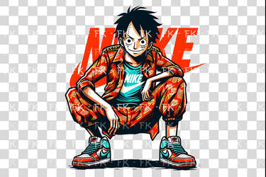 Luffy Nike Hiphop PNG Transparent SVG Vector #1