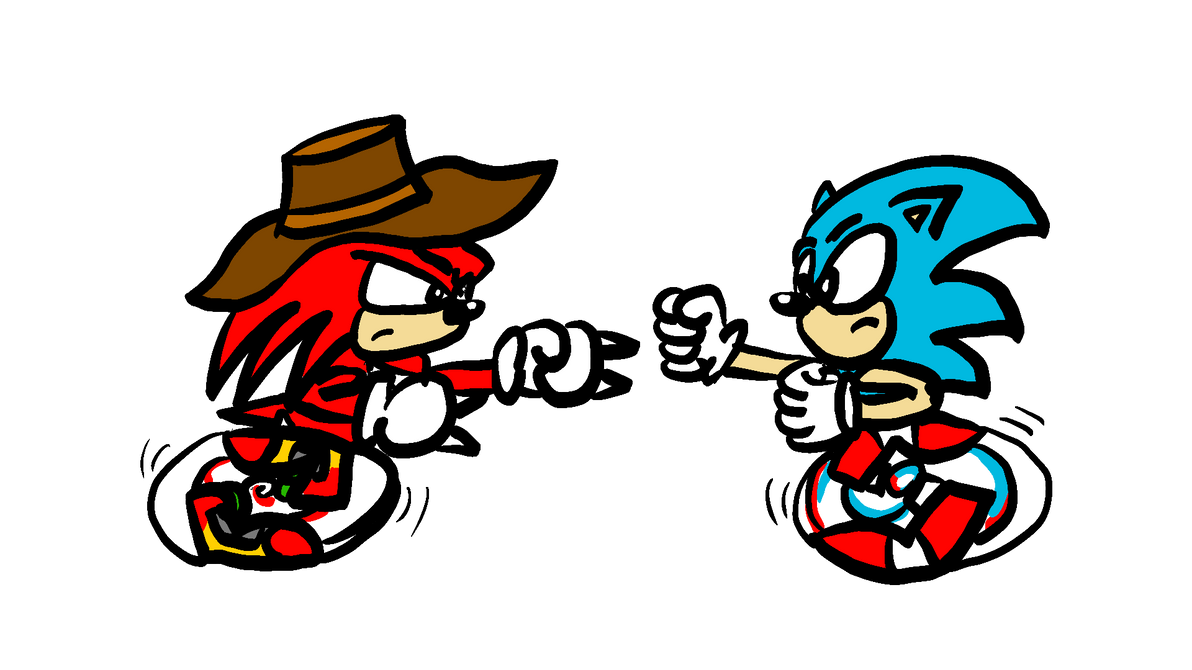 Sonic vs Knuckles by Justjohn43 on DeviantArt
