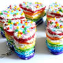 Rainbow Heart Cakes