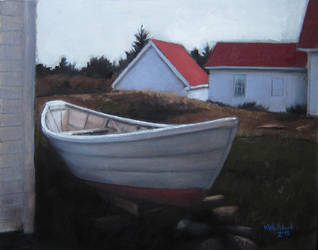 Dory under Monhegan Light