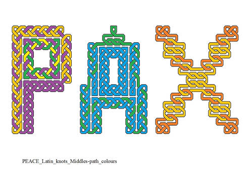 PEACE Latin knots Middles-path colours
