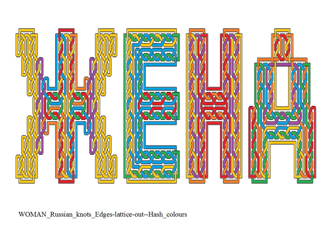 WOMAN Russian knots Edges-lattice-out--Hash colors by ...