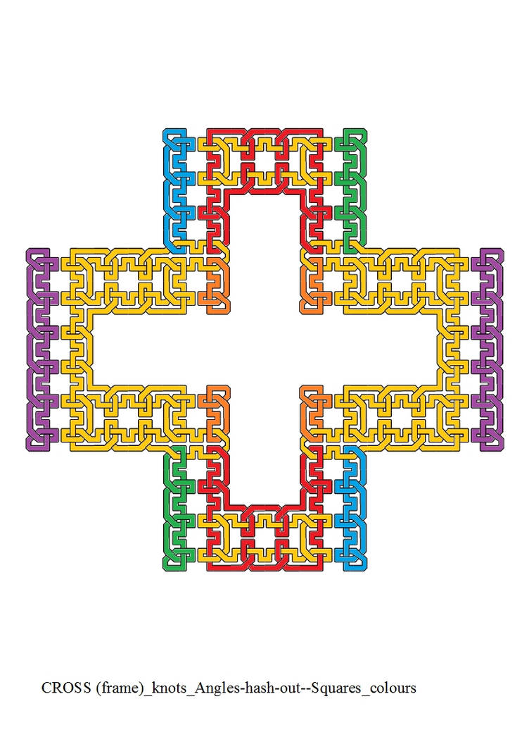 CROSS (frame) knots Angles-hash-out--Squares color by ...