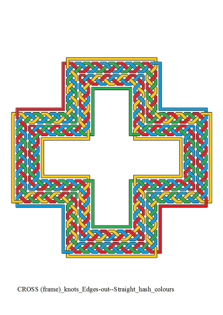 CROSS (frame) knots Edges-out--Straight hash color by ...