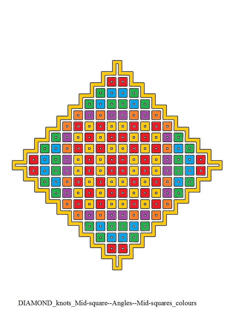 Midsquare Math DIAMOND Mid-square--Angles--Mid-squares colours by ThathankaBernard59 ...