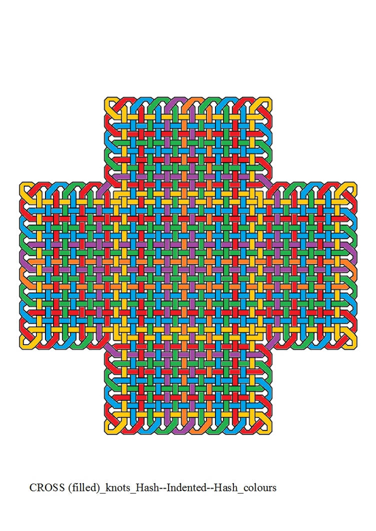 CROSS (filled) knots Hash--Indented--Hash colours by ThathankaBernard59 ...