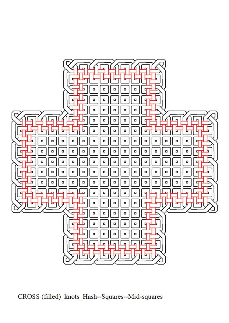 CROSS (filled) knots Hash--Squares--Mid-squares by ThathankaBernard59 ...
