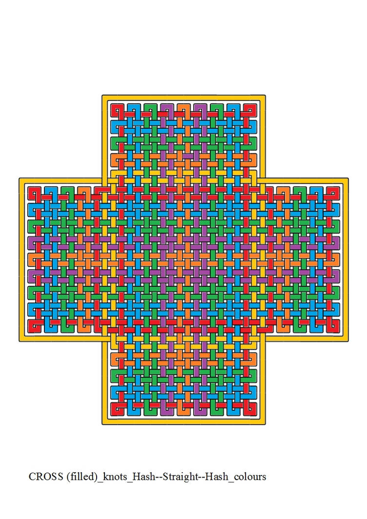CROSS (filled) knots Hash--Straight--Hash colours by ThathankaBernard59 ...