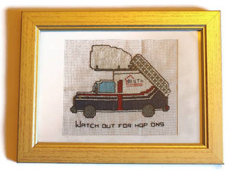 Arrested Development Framed Cross Stitch Staircar