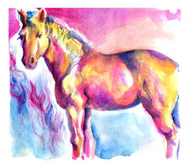 Horse with White Mane