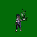 Sasuke With rinneganom (eye bija) dark Chidori