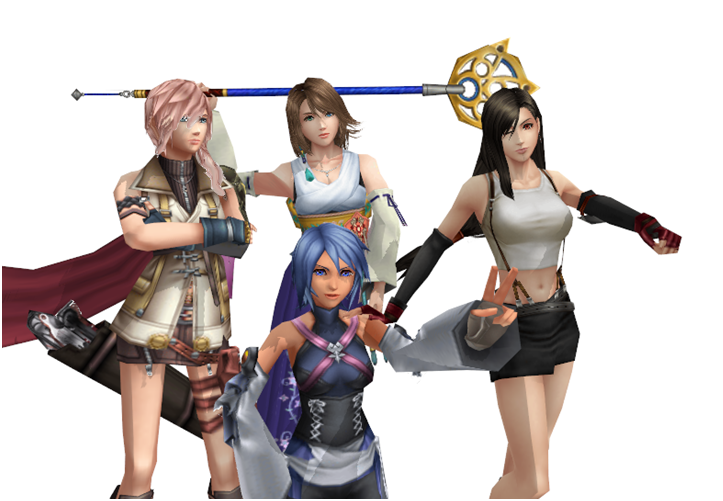 Yuna, Aqua, Tifa and Lightning