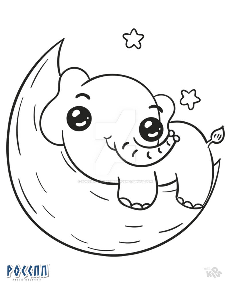 Elefante bebe Kawaii para colorir by PoccnnIndustriesPT on DeviantArt