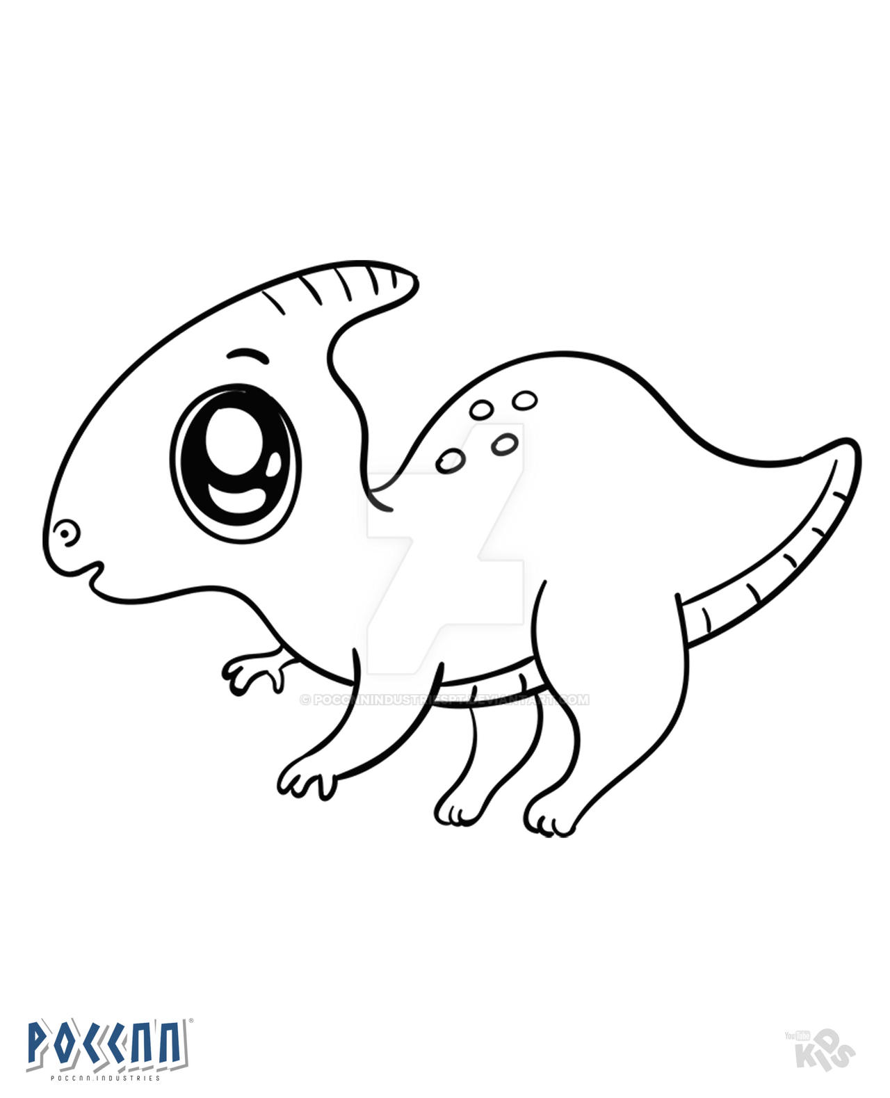 Desenho de Dinossauro parasaurolofo para colorir