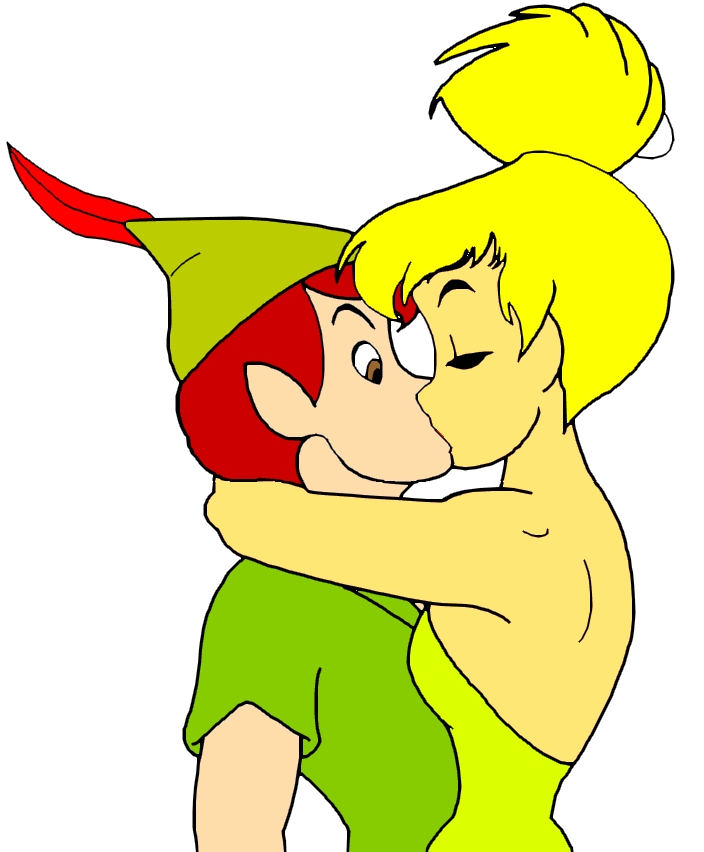 Tinkerbell Kissing Peter Pan