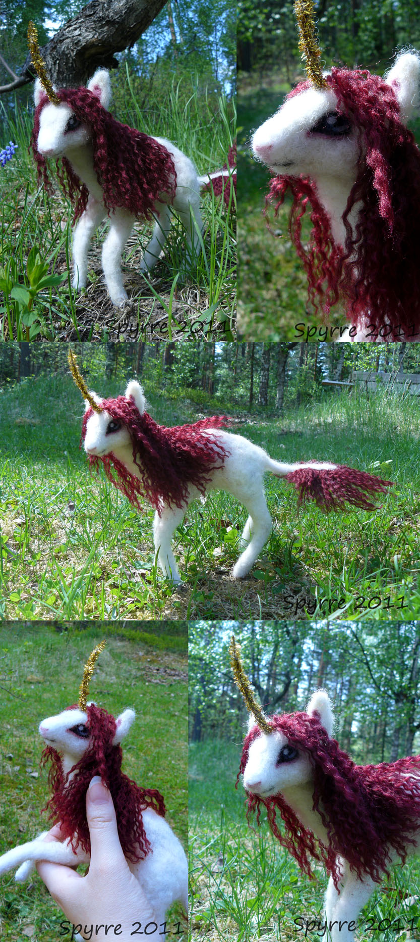 Felted white unicorn