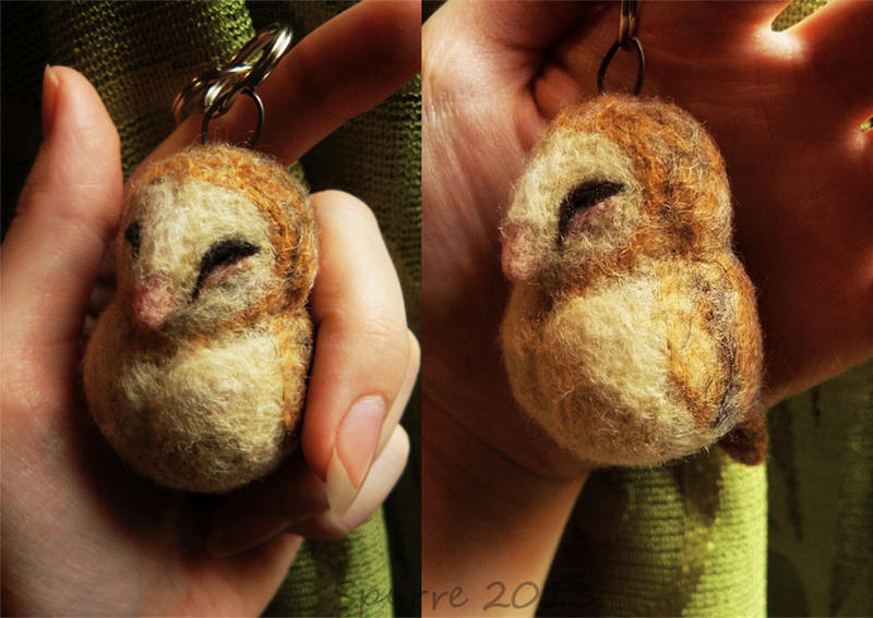 Felted blob-barn owl