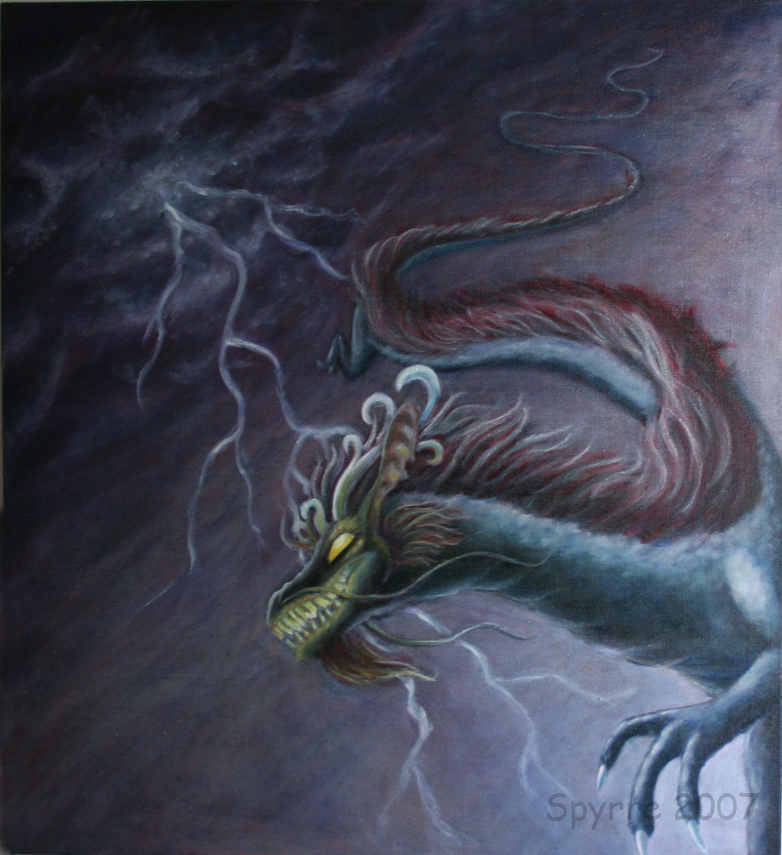 Storm dragon -painting