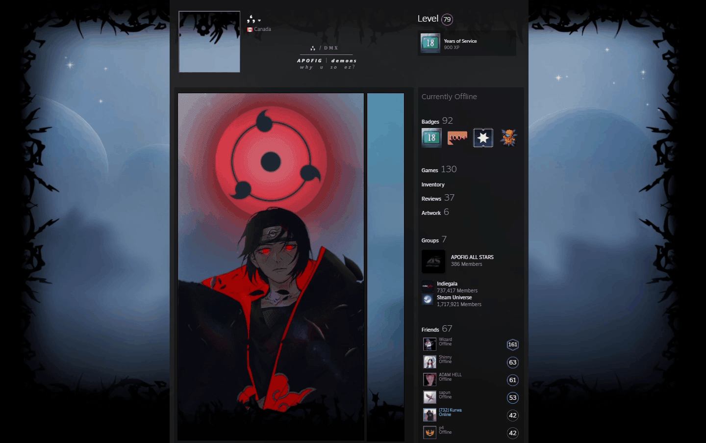 Itachi Uchiha #2 Steam Background (Animated) by xieon08 on DeviantArt