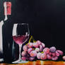 red wine oil on canvas