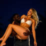 Carrying her babe for the night