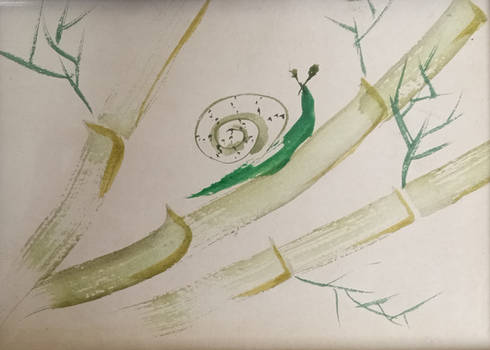 Chinese Brush painting Snail