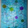 Abstract Blue Hexagon art piece