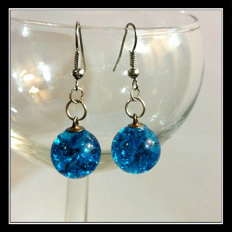 cracked glass earrings