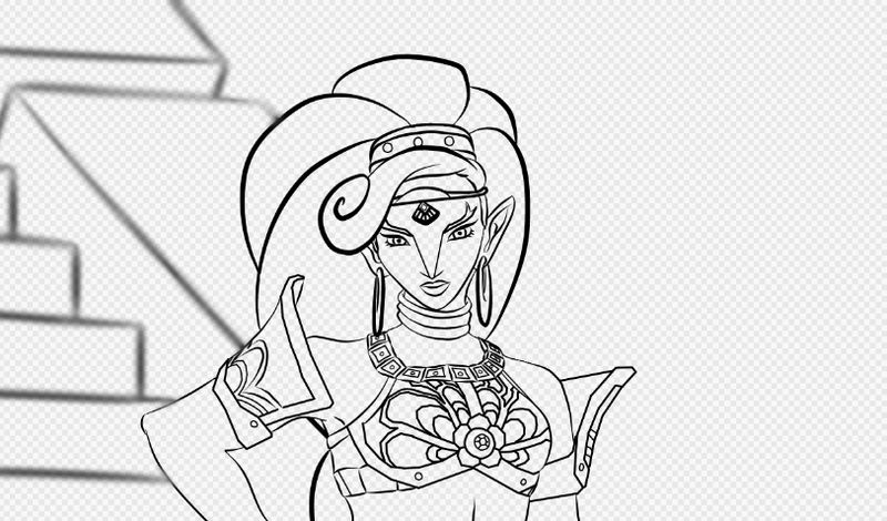 coloring page lady urbosa by kas draws on deviantart