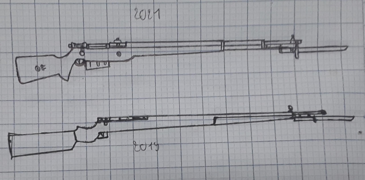 How i used (tried) draw Bolt-action rifles vs now by hololiv on