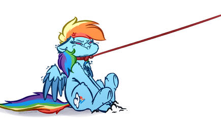 Leashed Rainbow Horse by WitchTaunter