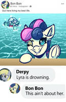 Lyra and Bon Bon Go Swimming