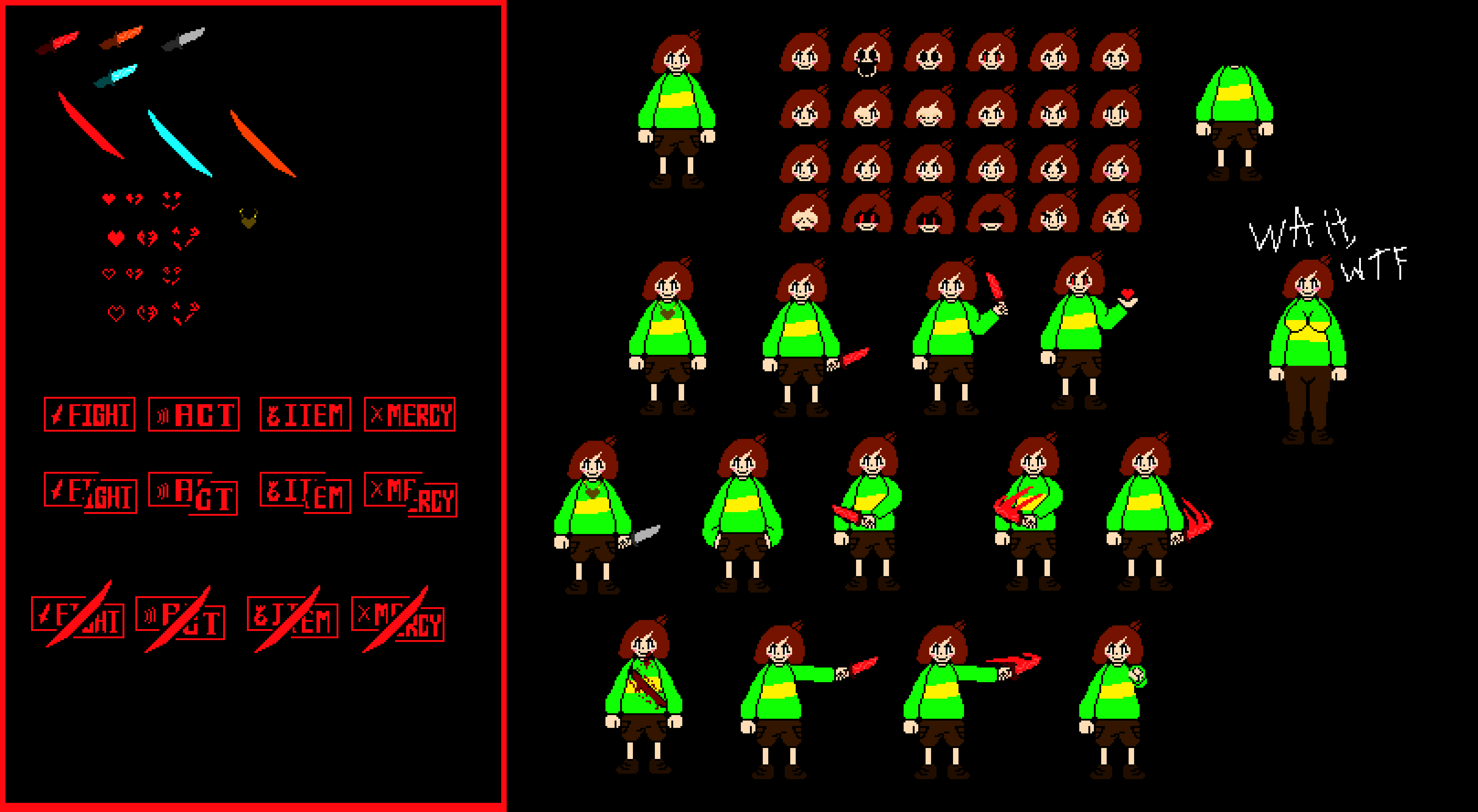Chara Sprite Sheet by cookietodeath on DeviantArt
