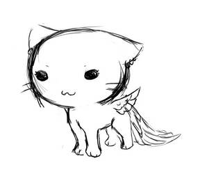 winged kitty sketch