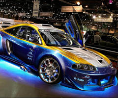 Blue gold sport car