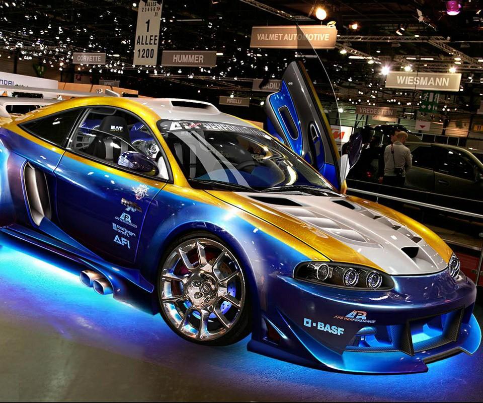 Blue gold sport car