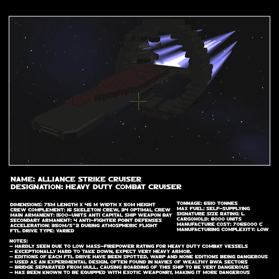 BWA Alliance Strike Cruiser infocard