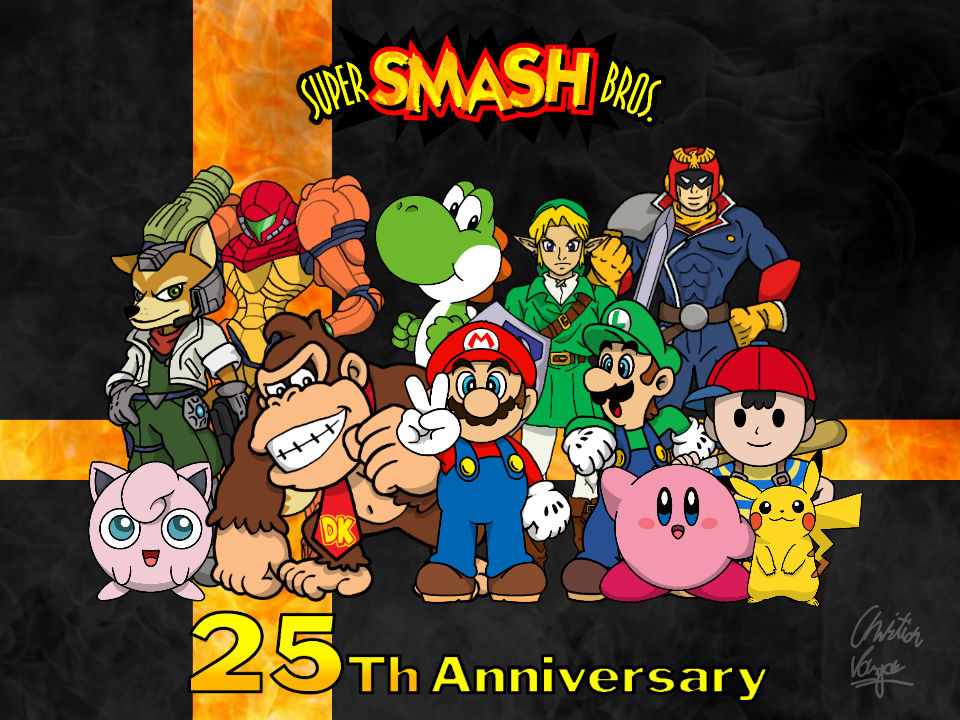 Super Smash Bros. 25th Anniversary poster by Jeageruzumaki on DeviantArt
