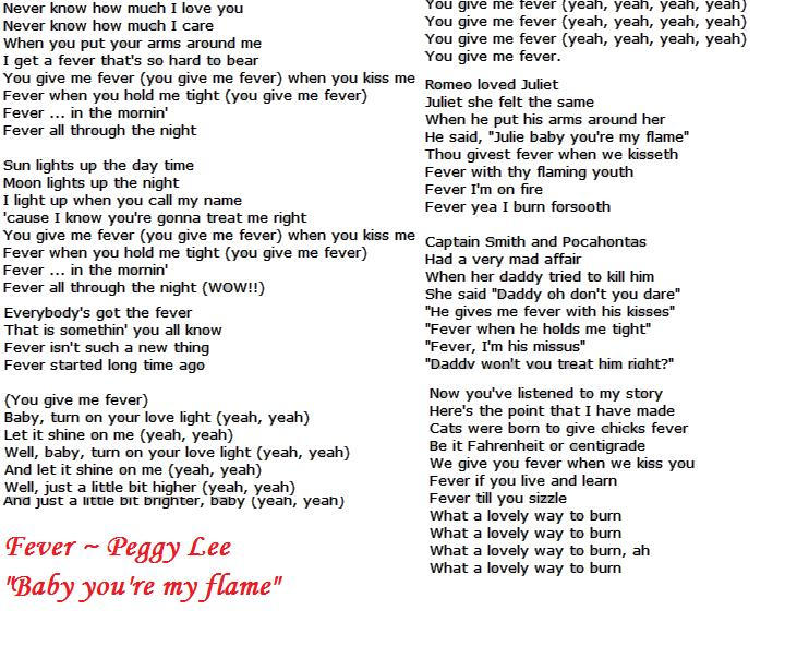 Top 74+ imagen lyrics to fever peggy lee