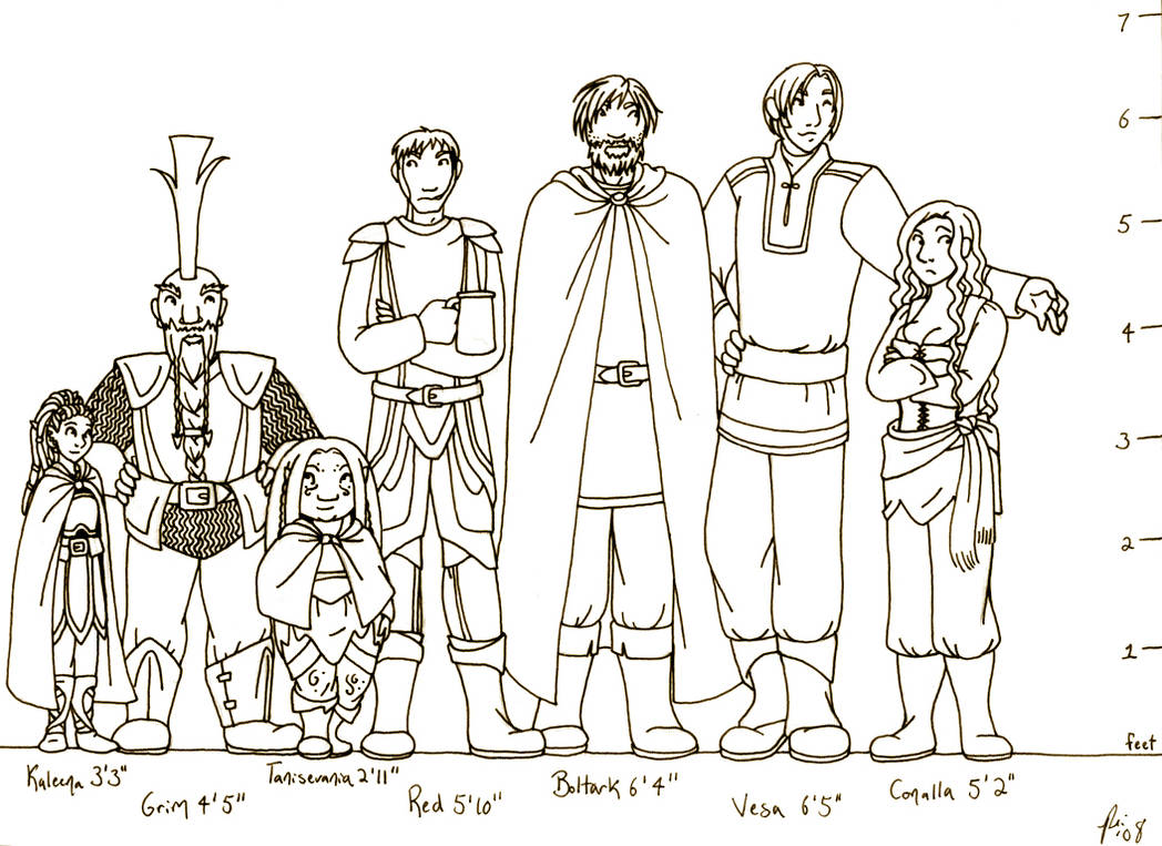 DnD Current Party Height Chart by rachelillustrates on DeviantArt