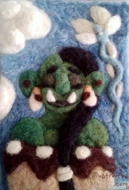 Needlefelted Orc Maiden