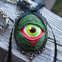 Green Zombie Eye Necklace