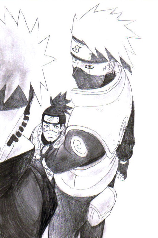 Kakashi Protects Iruka From Pain 